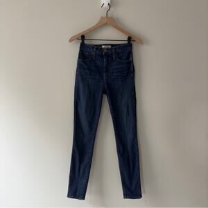 Madewell Curvy High-Rise Skinny Jeans Dark Blue Wash Denim Pockets stretch zip